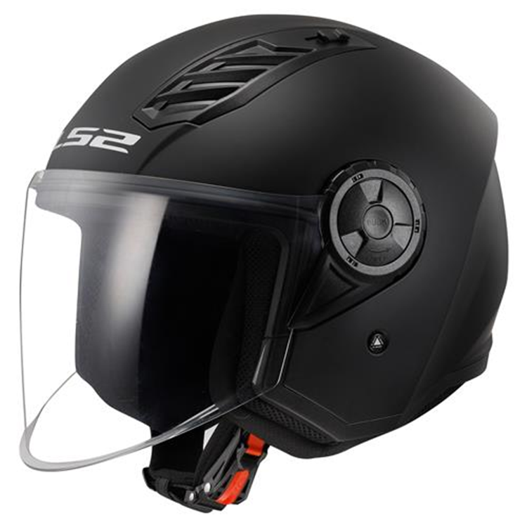 CASCO MOTO LS2 JET OF616 AIRFLOW II SOLID NEGRO MATE L 22-06